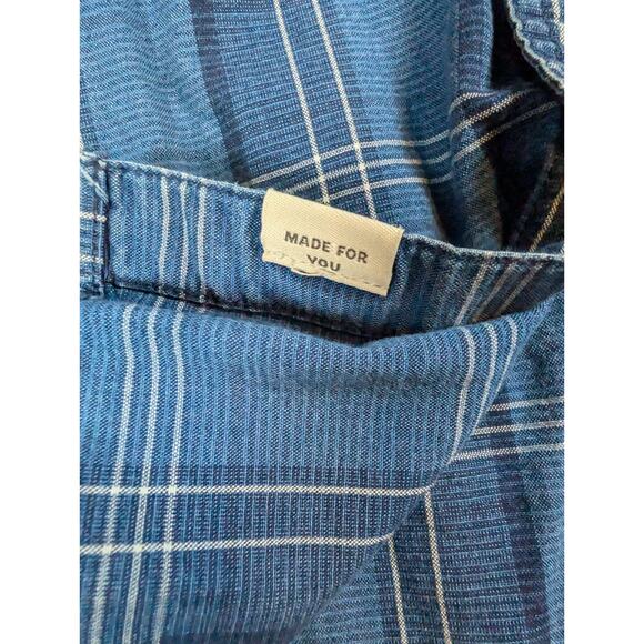American Eagle Outfitters Super Soft Button Up Shirt Men's Size XL Blue Plaid - Picture 7 of 8